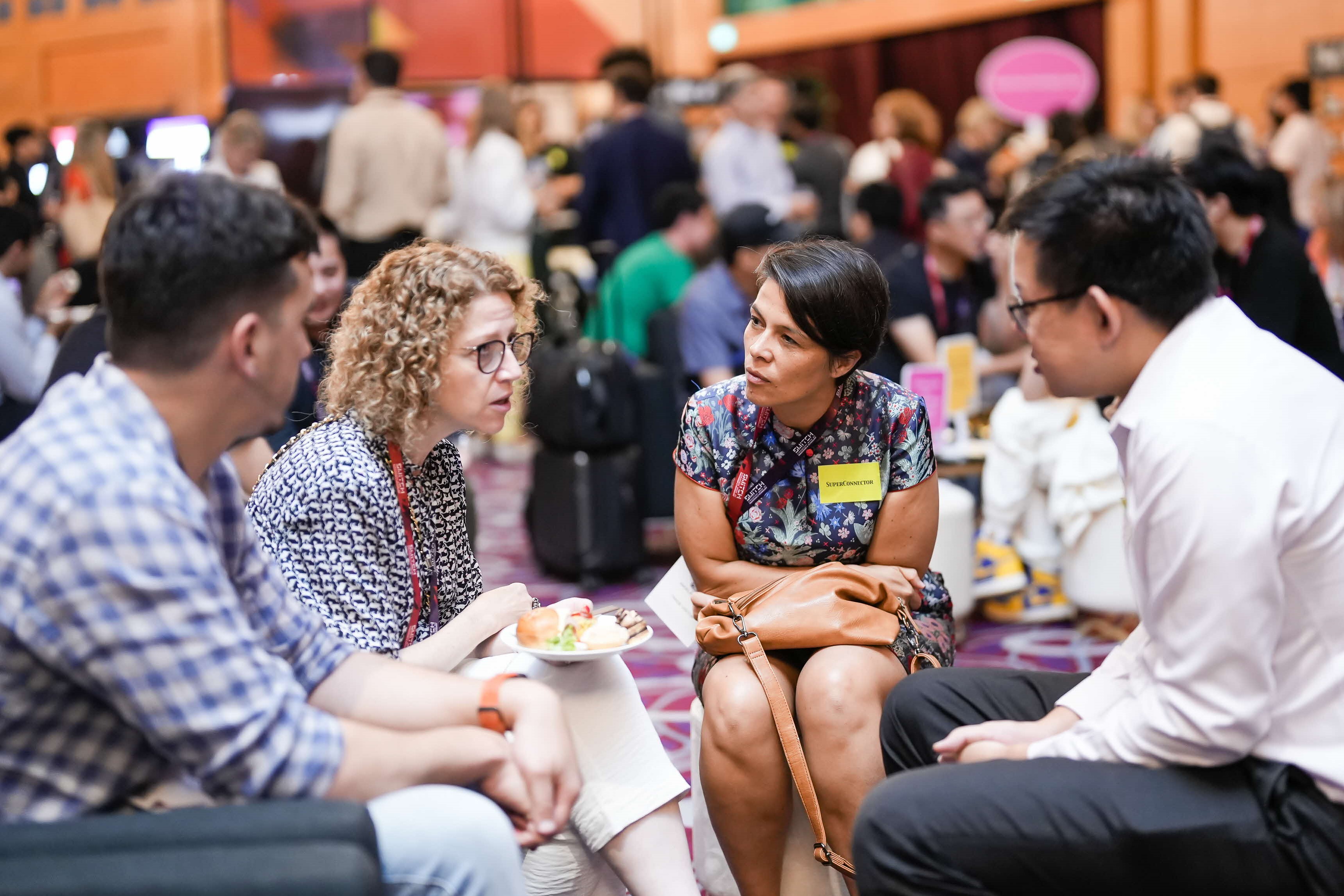 A group having a discussion.